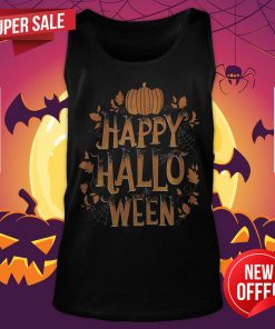 Retro Happy Halloween Shirt Women Men Vintage Pumpkin Tank Top