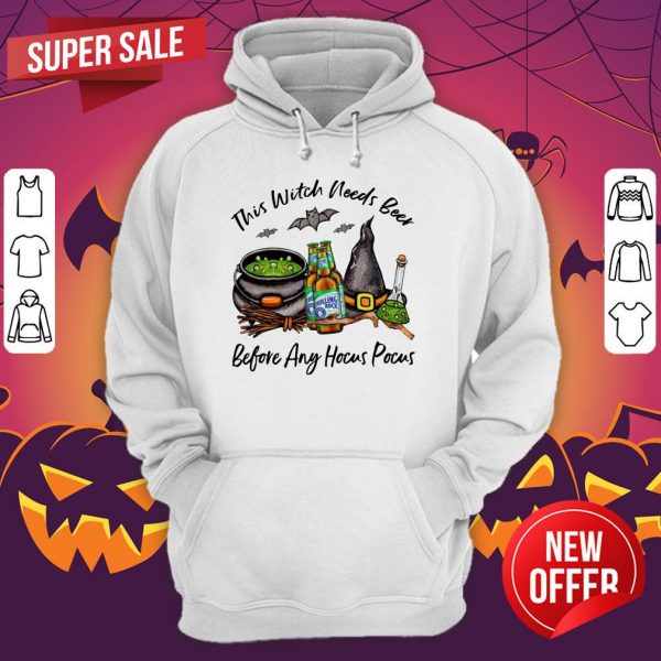 Rolling Rock Bottle This Witch Needs Beer Before Any Hocus Pocus Halloween Hoodie