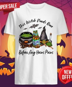Rolling Rock Bottle This Witch Needs Beer Before Any Hocus Pocus Halloween T-Shirt