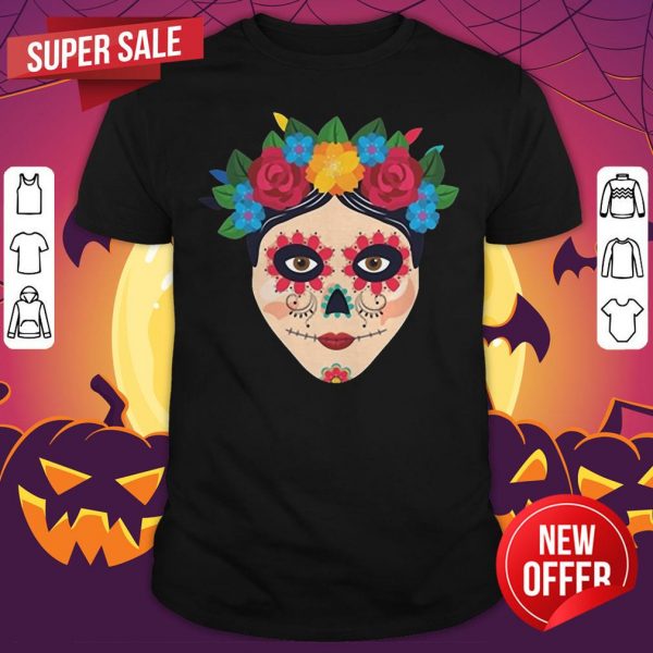 Skull Sugar Halloween Death Art Spooky Dia De Los Muertos Day Dead Shirt