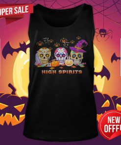 Skulls Pumpkins High Spirits Happy Halloween Tank Top