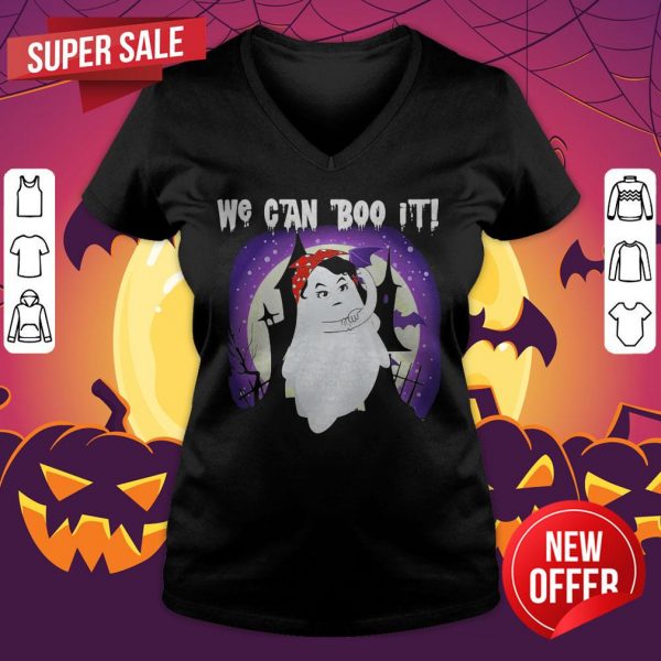 Strong Girl Ghost We Can Boo It Halloween V-neck
