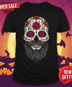 Sugar Skull Beard Dia De Los Muertos Day Of Dead Shirt