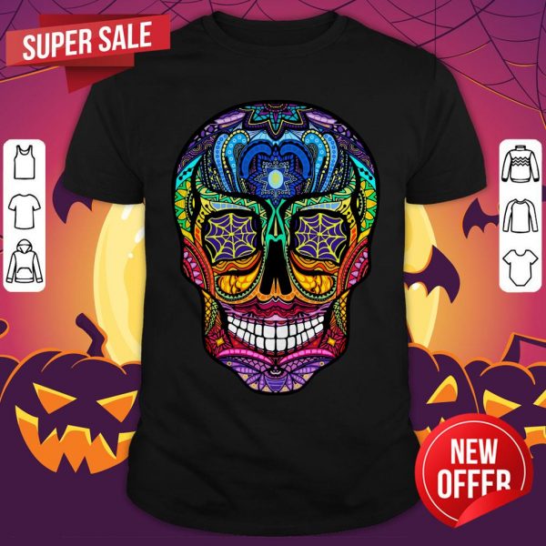 Sugar Skull Colorful Dia De Muertos Day Of The Dead Shirt