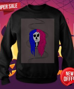 Sugar Skull Half And Half Dia De Los Muertos Day Dead Sweatshirt