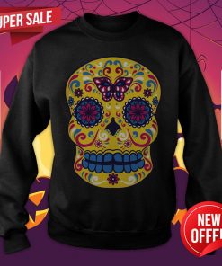 Sugar Skull Yellow Day Of The Dead Muertos Sweatshirt