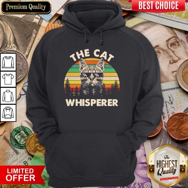 The Cat With Glasses Whisperer Vintage Retro Hoodie