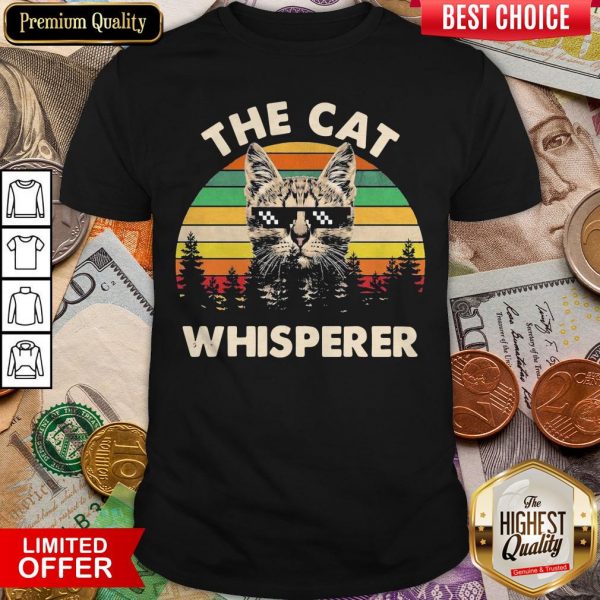 The Cat With Glasses Whisperer Vintage Retro Shirt