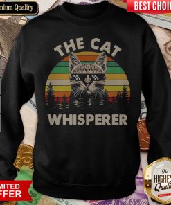 The Cat With Glasses Whisperer Vintage Retro Sweatshirt