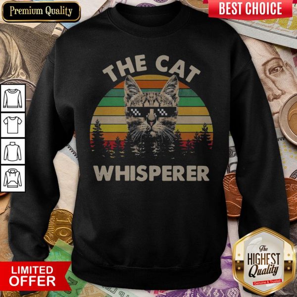 The Cat With Glasses Whisperer Vintage Retro Sweatshirt
