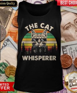The Cat With Glasses Whisperer Vintage Retro Tank Top