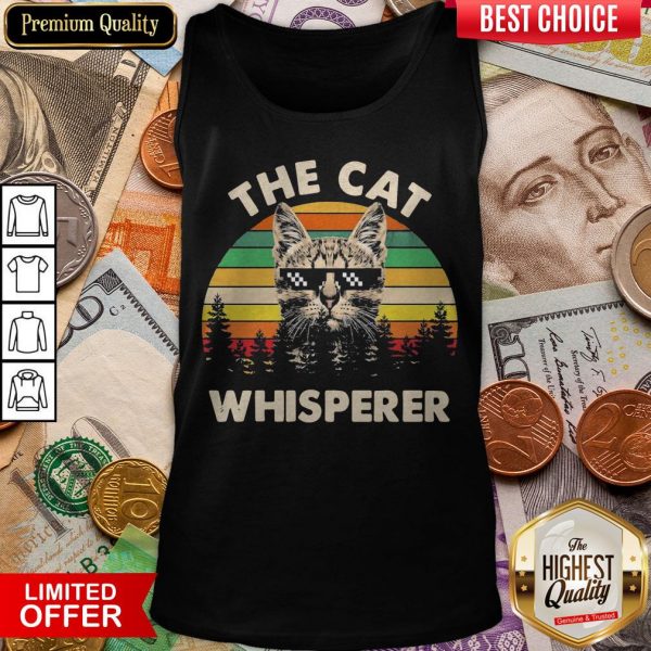 The Cat With Glasses Whisperer Vintage Retro Tank Top