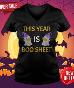 This Year Is Boo Sheet Boo Ghost Halloween Funny Gift V-neck