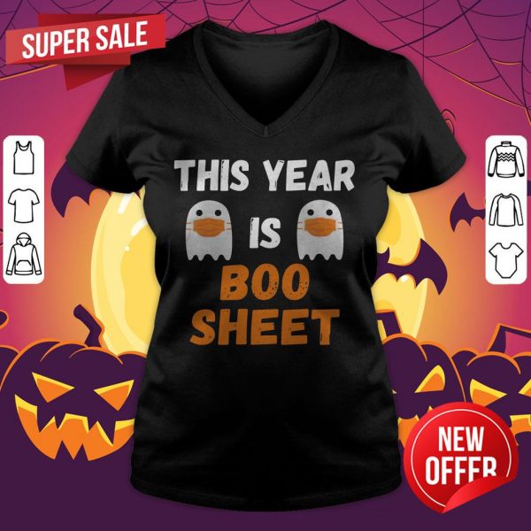 This Year Is Boo Sheet Ghost In Mask Halloween Custome V-neck
