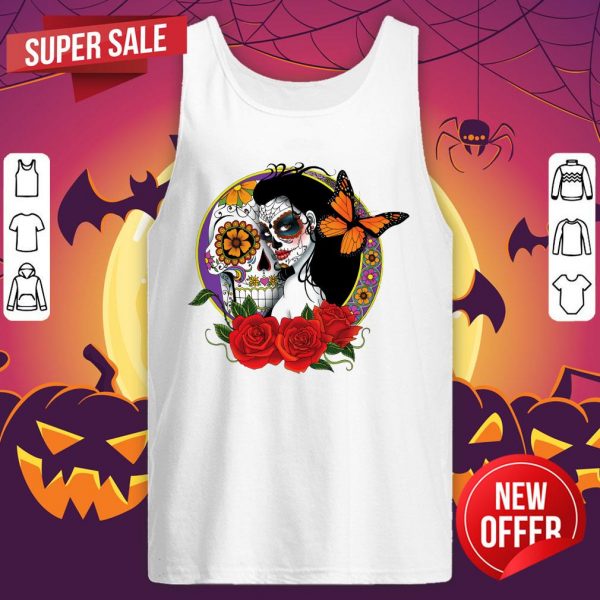 Woman Day Of The Dead Sugar Skull Makeup Tank top