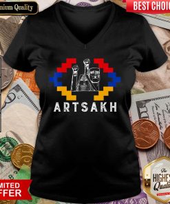 Funny Artsakh Strong Armenia Support Artsakh Flag V-neck - Design By Viewtees.com