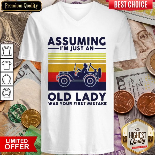 Assuming I'M Just An Old Lady Was Your First Mistake V-neck
