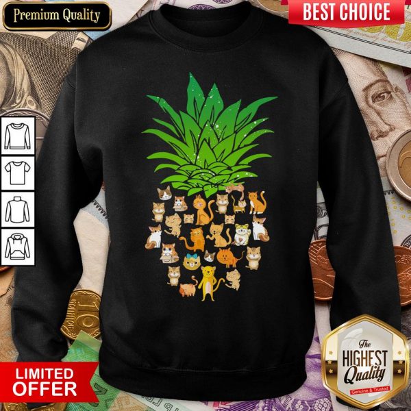 Awesome Pineapple Cats Sweatshirt - Design By Viewtees.com