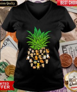 Awesome Pineapple Cats V-neck - Design By Viewtees.com
