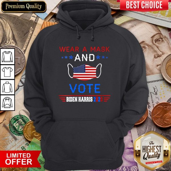 Awesome Wear A Face Mask US Flag And Vote Biden Harris 2020 Hoodie - Design By Viewtees.com