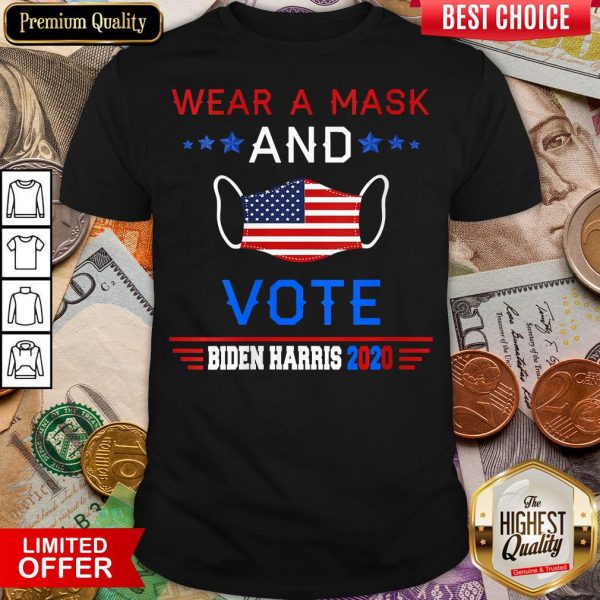 Awesome Wear A Face Mask US Flag And Vote Biden Harris 2020 Shirt - Design By Viewtees.com