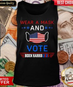 Awesome Wear A Face Mask US Flag And Vote Biden Harris 2020 Tank Top - Design By Viewtees.com