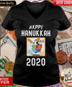Funny Hanukkah 2020 Sanitizer And Challah V-neck - Design By Viewtees.com