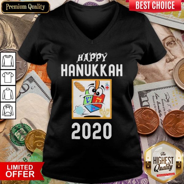 Funny Hanukkah 2020 Sanitizer And Challah V-neck - Design By Viewtees.com
