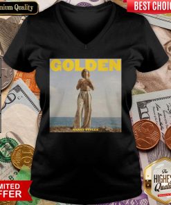 Funny Harry Styles Golden V-neck - Design By Viewtees.com
