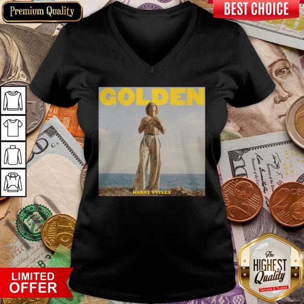 Funny Harry Styles Golden V-neck - Design By Viewtees.com
