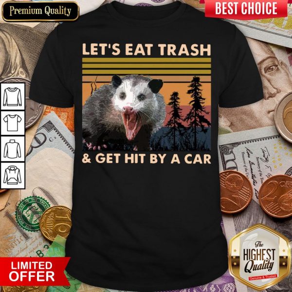 Funny Let’s Eat Trash And Get Hit By A Car Vintage Shirt - Design By Viewtees.com