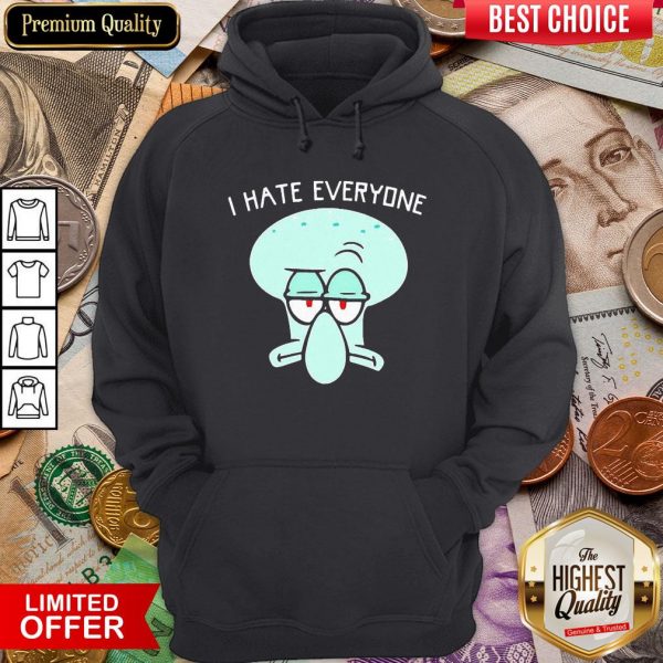 Funny Squidward Tentacles I Hate Everyone Hoodie - Design By Viewtees.com