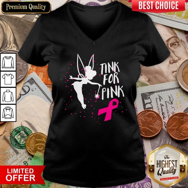 Funny Tink For Pink Breast Cancer Awareness 2020 V-neck - Design By Viewtees.com