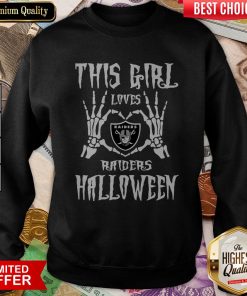 Girl Loves Oklahoma Raiders Halloween Skeleton Heart Sweatshirt