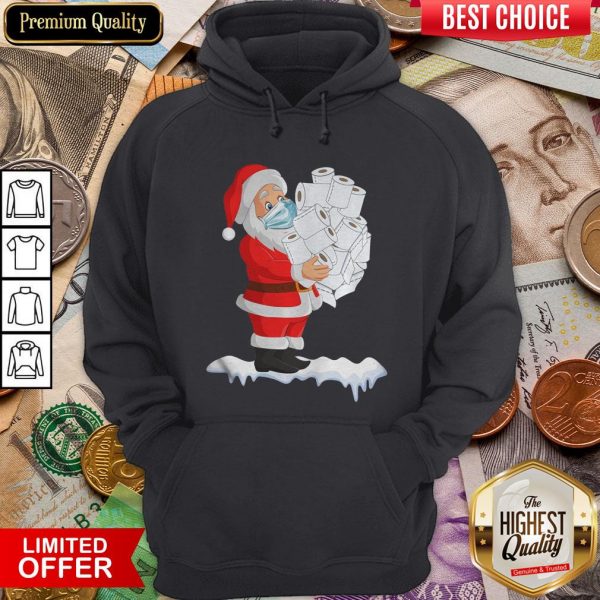 Good Santa Claus With Face Mask And Toilet Paper Gift Christmas 2020 Hoodie - Design By Viewtees.com