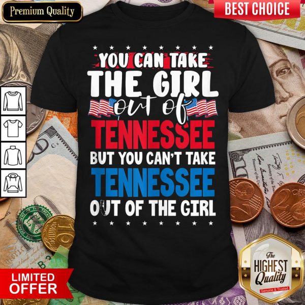 Good You Can Take The Girl Out Of Tennessee American Flag Graphic Shirt - Design By Viewtees.com