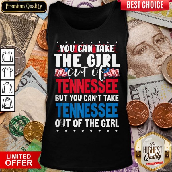 Good You Can Take The Girl Out Of Tennessee American Flag Graphic Tank Top - Design By Viewtees.com