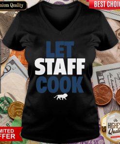 Happy Detroit Lions Let Staff Cook V-neck - Design By Viewtees.com