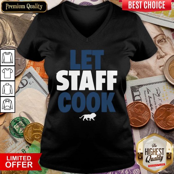 Happy Detroit Lions Let Staff Cook V-neck - Design By Viewtees.com