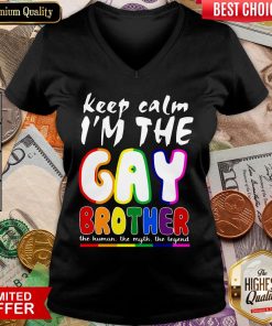 Happy Lgbt Keep Calm I’m The Gay Brother V-neck- Design By Viewtees.com
