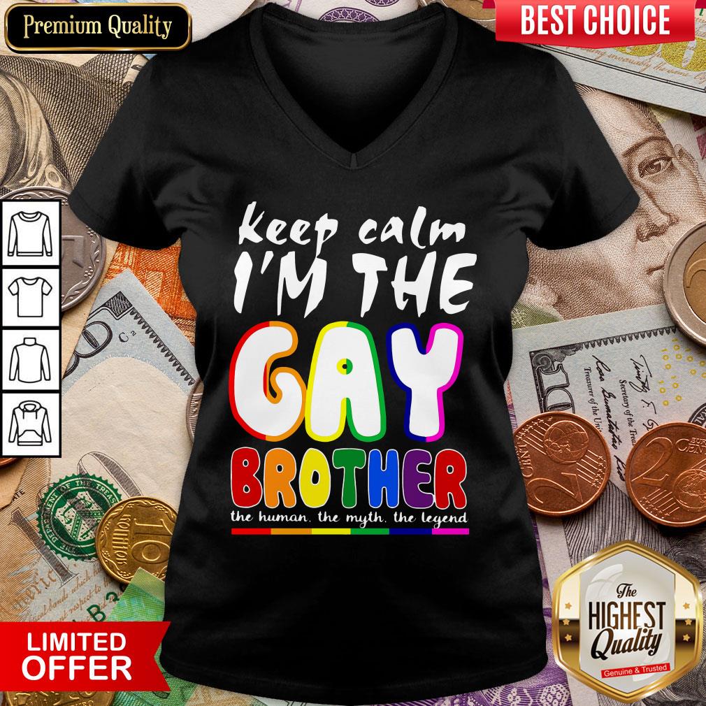 Happy Lgbt Keep Calm I’m The Gay Brother V-neck - Design By Viewtees.com 
