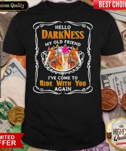 Horse Hello Darkness My Old Friend I'Ve Come To Ride With You Again Shirt