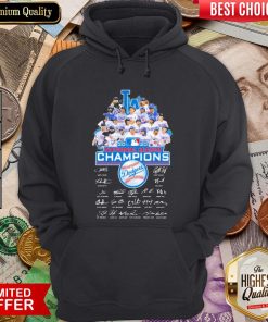 Hot Los Angeles Dodgers 2020 National League Champions Signatures Hoodie - Design By Viewtees.com
