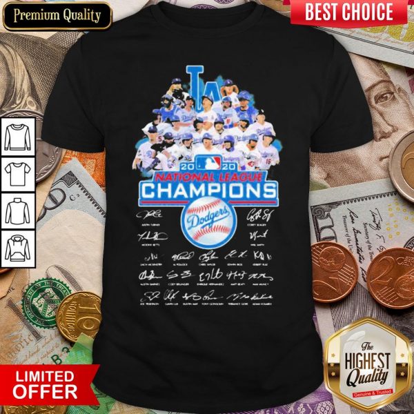 Hot Los Angeles Dodgers 2020 National League Champions Signatures Shirt - Design By Viewtees.com
