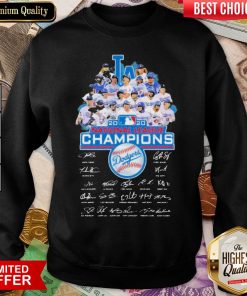 Hot Los Angeles Dodgers 2020 National League Champions Signatures Sweatshirt - Design By Viewtees.com