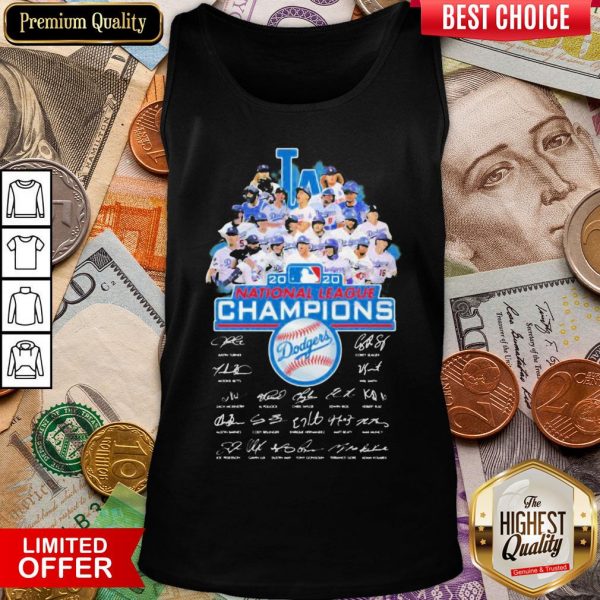 Hot Los Angeles Dodgers 2020 National League Champions Signatures Tank Top - Design By Viewtees.com