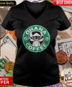 Hot Stitch Ohana Coffee V-neck