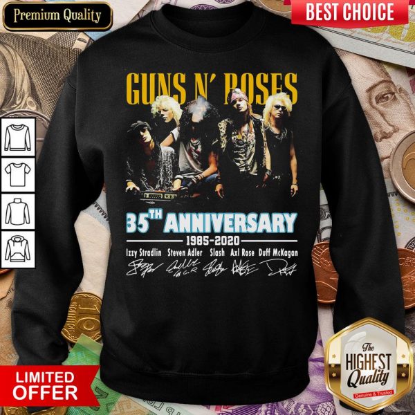 Nice Guns N’ Roses 35th Anniversary 1985 2020 Signatures Sweatshirt - Design By Viewtees.com