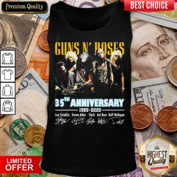 Nice Guns N’ Roses 35th Anniversary 1985 2020 Signatures Tank Top - Design By Viewtees.com