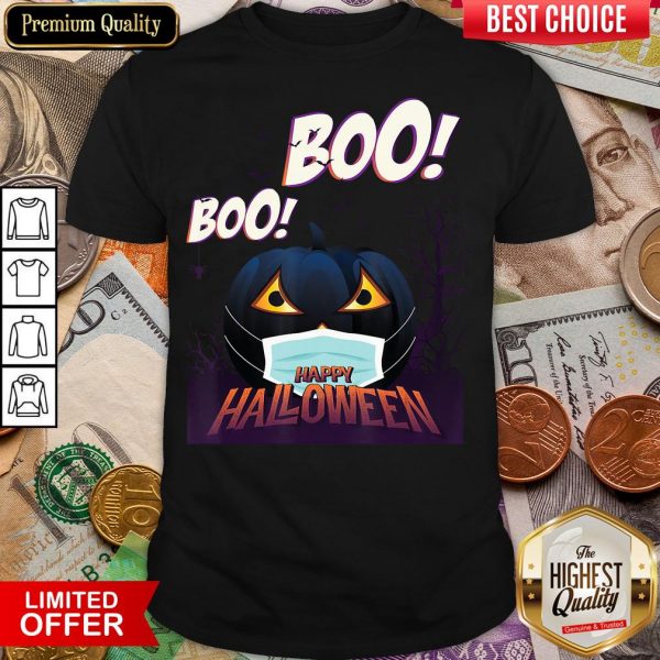 Official Halloween Pumpkin Wearing Mask Jack O Lantern Boo Boo Shirt - Design By Viewtees.com